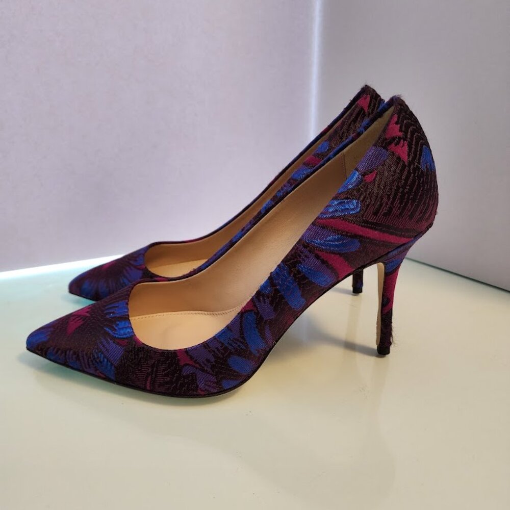 Brand New! J. Crew Purple and Blue Floral Pumps Size 8 - Picture 5 of 7